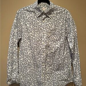 Merona Blue and White Casual Button Down Shirt